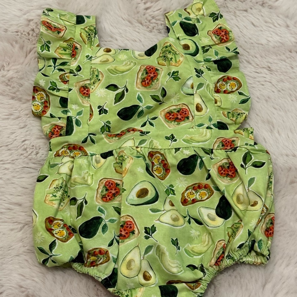Avocado Print Baby Romper